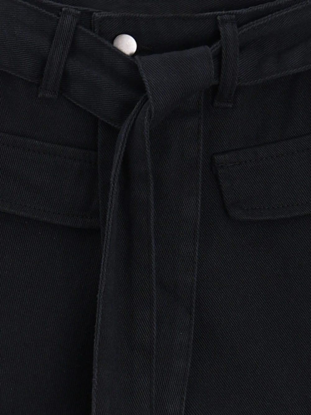 Falda Corta De Mujer - Jeans Falda Pantalones para Mujer Estilo Verano con Cinturón Falda Pantalones Talle Alto Chic Slim Mini Faldas Pantalones