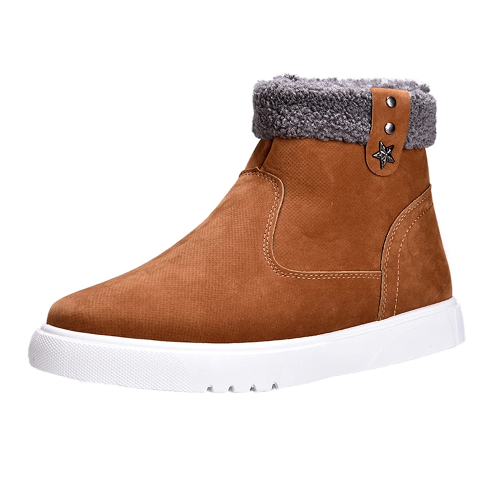 Generisch Chaussures pour homme - Fermeture éclair latérale - Chaussures de sport et de loisirs - Bottes de neige chaudes pour l'hiver