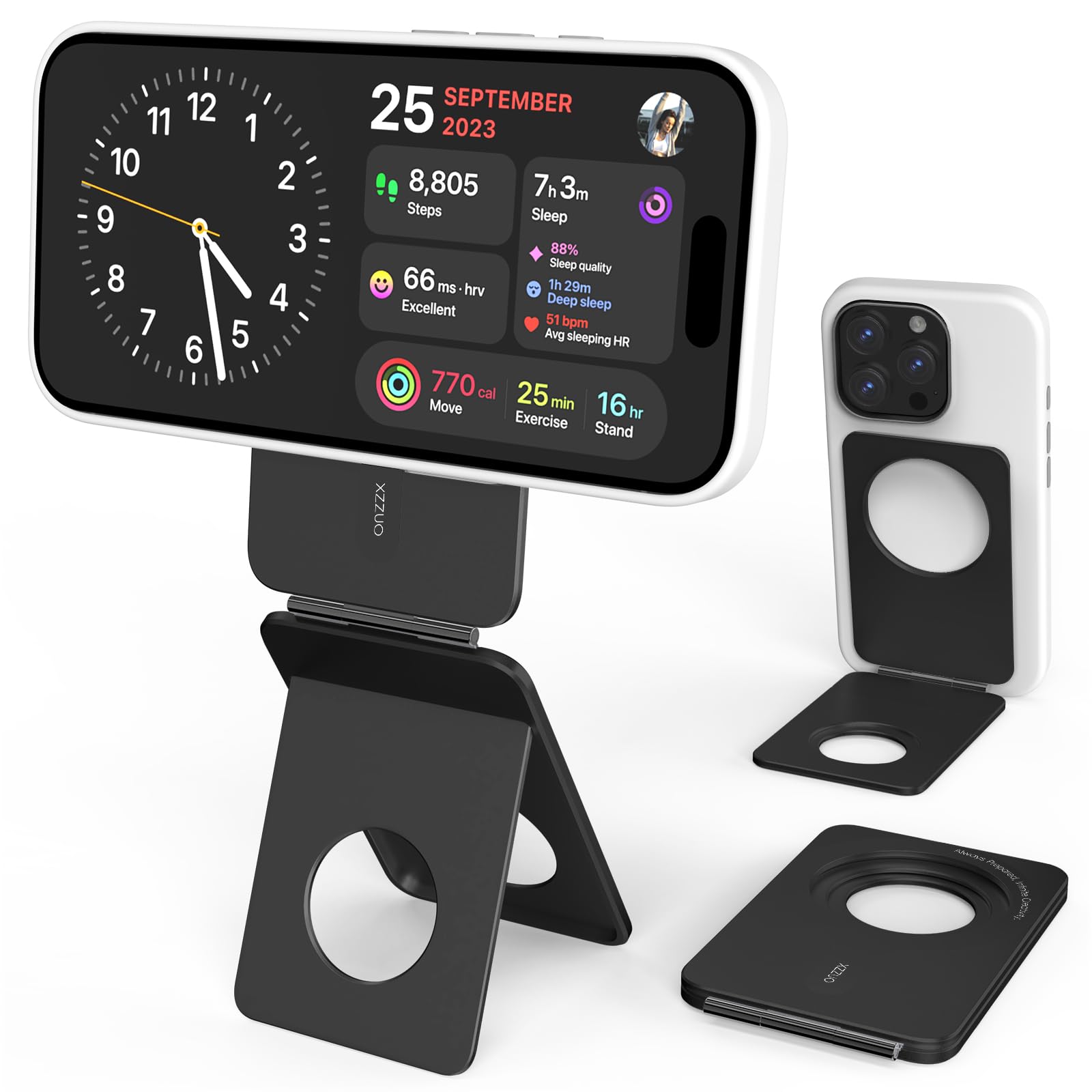 XZZUO Tripod for iPhone, iPhone Tripod Stand, Lightweight Aluminum Alloy & Angle Adjustment & Strong Magnets iPhone Tripod Stand Compatible with 17/16