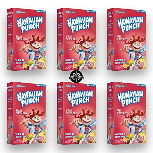 Hawaiian Punch Sugar-Free Juicy Red Powdered Drink Mix 6 Count of 8 packets each for Total 48 Sticks bundle packaged by D'Elite Box image 4