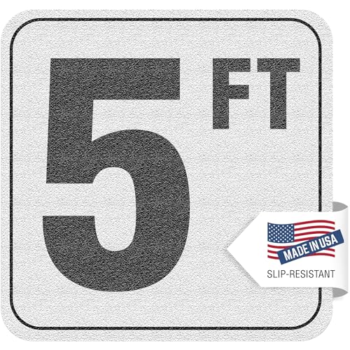 Aquatic Custom Tile 5FT Pool Depth Markers 6x6 Inches Vinyl Pool Stickers Swimming Pool Number Markers Pool Safety Signage Adhesive Pool Depth Markers Stickers for Decks Made in USA - (1 Pack)