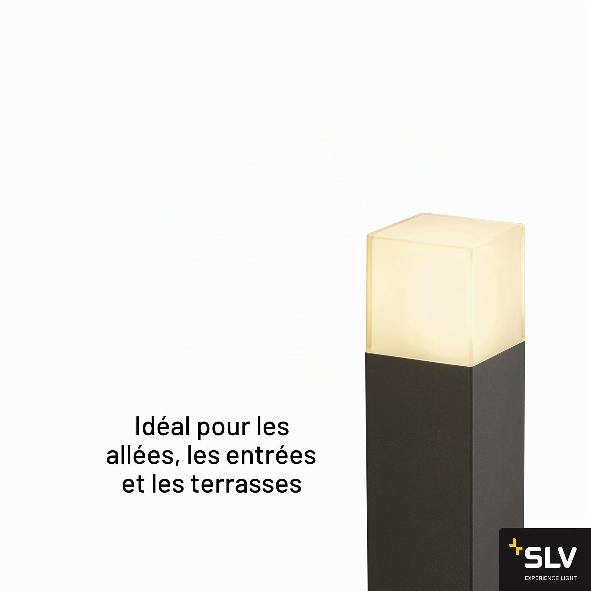SLV Borne extérieure Grafit 30/Éclairage d'extérieur pour Les allées, Murs, entrées, Lampe de Jardin extérieur LED/E27 IP44 11W Anthracite 231215