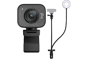 Logitech C922 Pro Stream Webcam + Weeb Stand with Selfie Ring Light Bundle