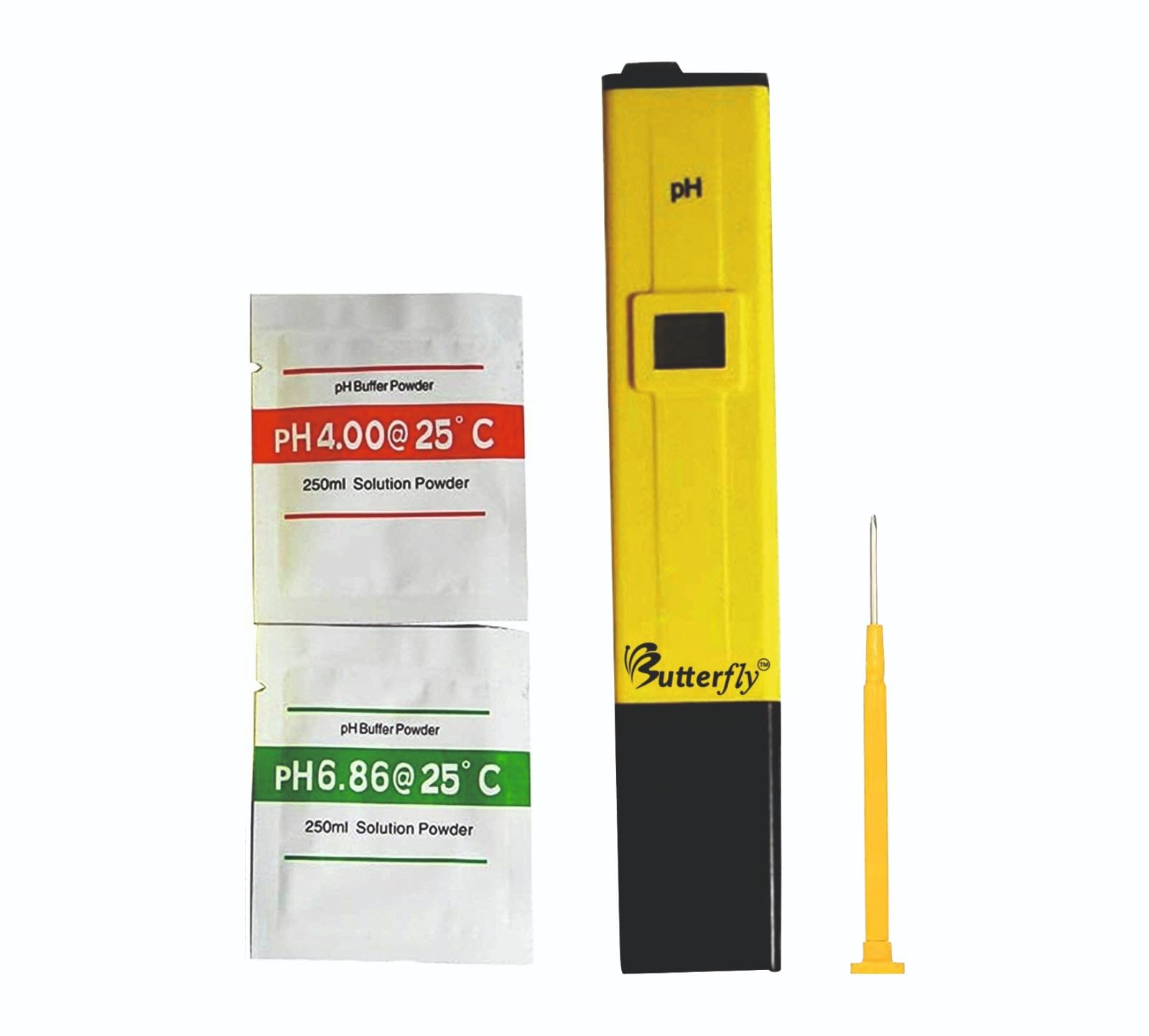 bbutterfly Professional Portable Pocket Pen Style Digital LCD PH Meter for Accurate Water Purity Testing Analyzer for Aquarium Pool Hydroponics & Drinking RO Water (0~9990ppm)