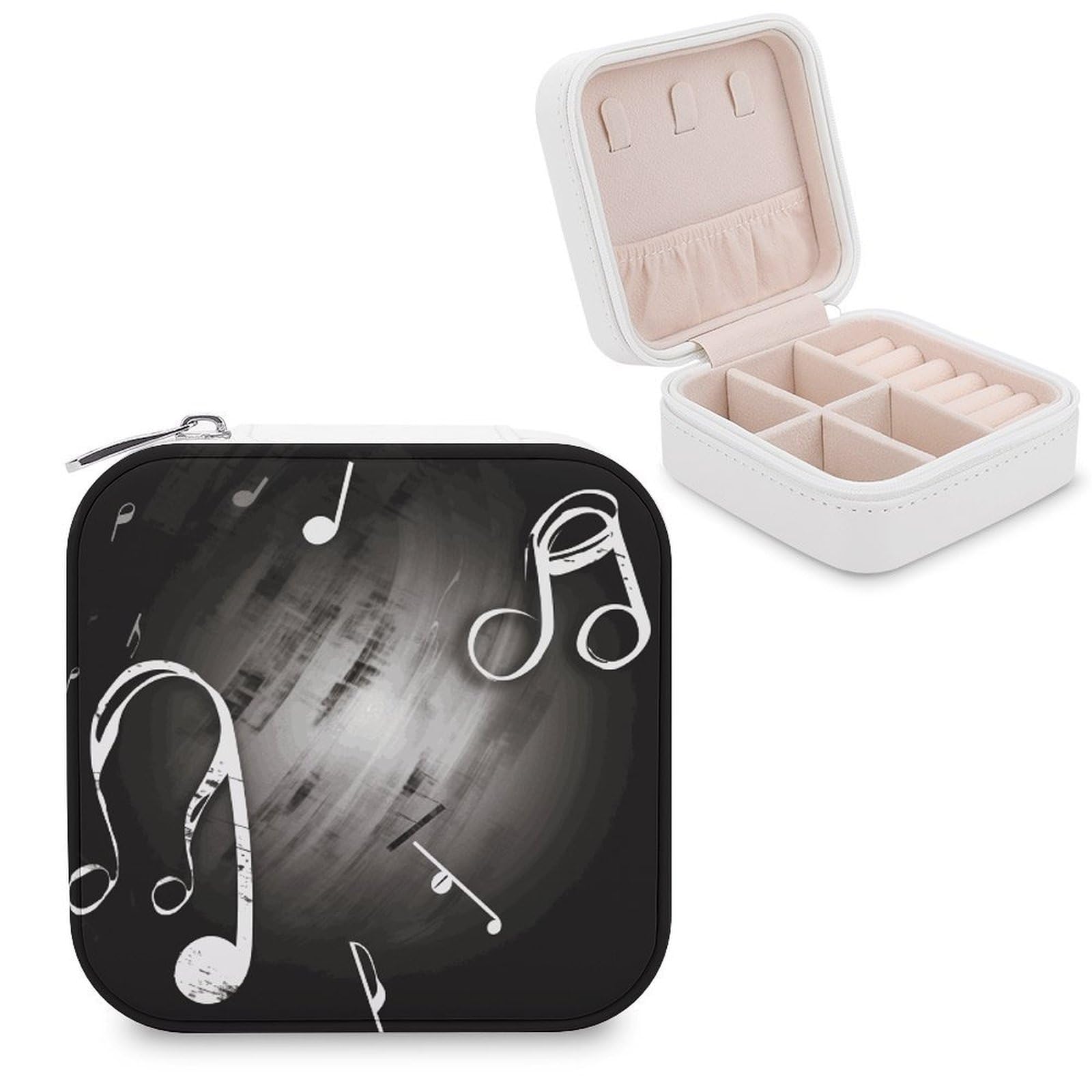 VstaDank Music Notes Jewelry Box Beautiful Portable Ring Boxes Cute Large-Capacity Jewelry Case Jewelry Organizer for Mothers Gifts for Earrings Rings Hand Bracelet