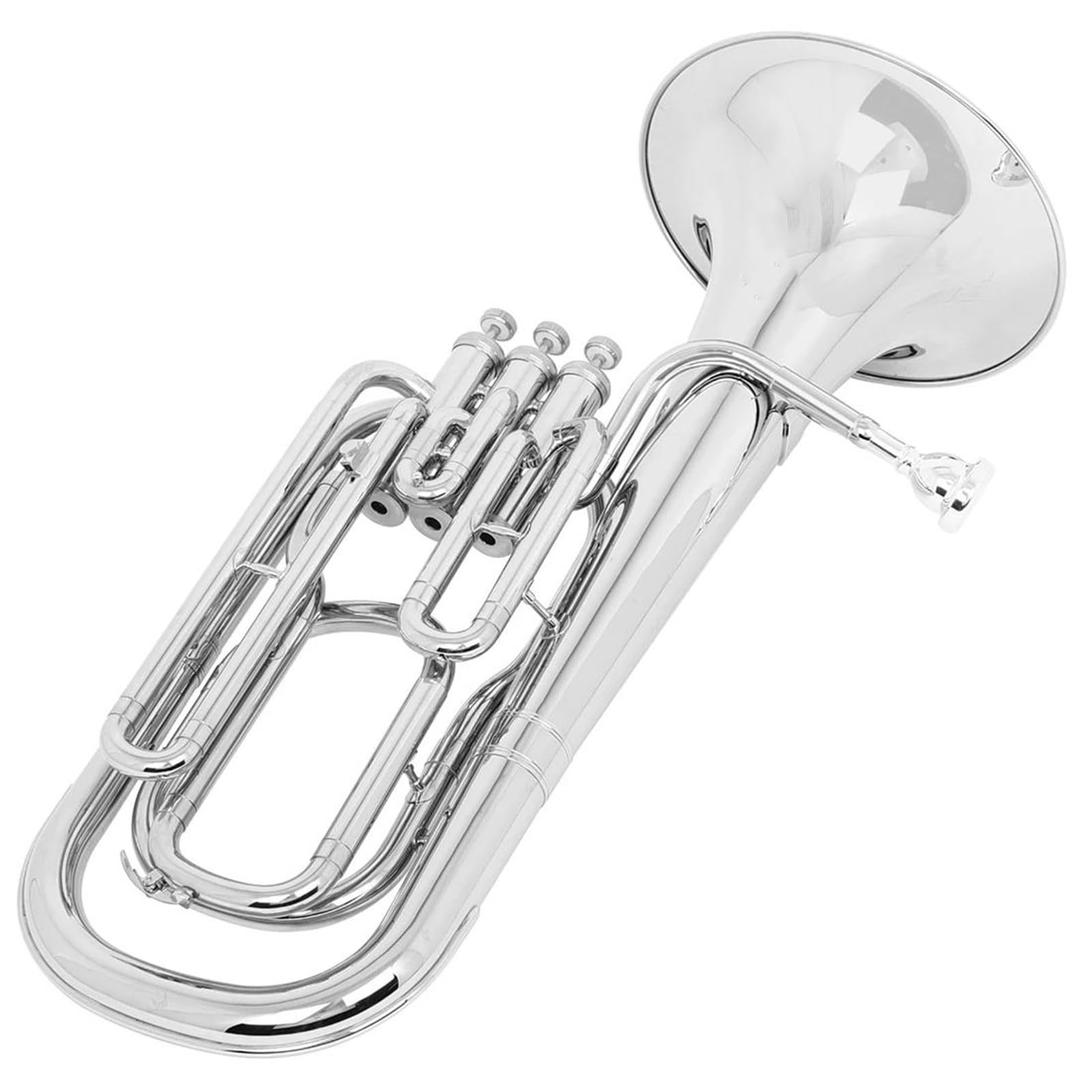 Messing-Euphonium B Flat 3-Tasten Vertikalschlüssel Messingkörper Euphonium Instrumententeile Zubehör Mit Koffer Handschuhe Rückengurte(2)