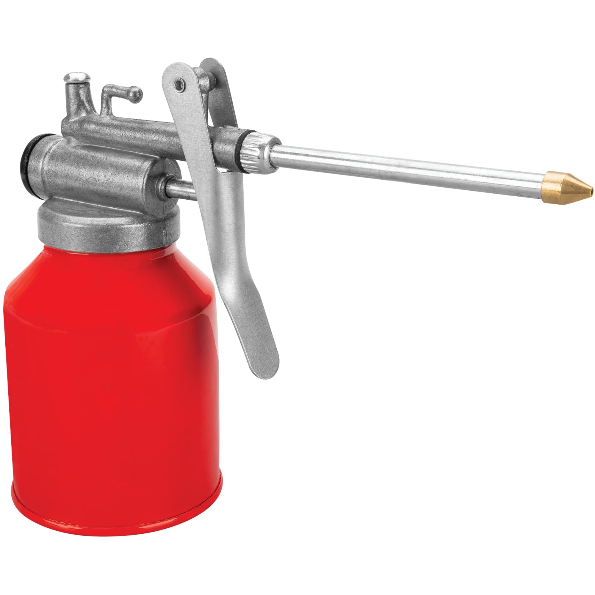 Performance Tool 1530 8.5 Oz. Hand Pump Oiler Can - 3 in. Spout, Metal Handle, for Motor Oil and Non-Corrosive Lubricants