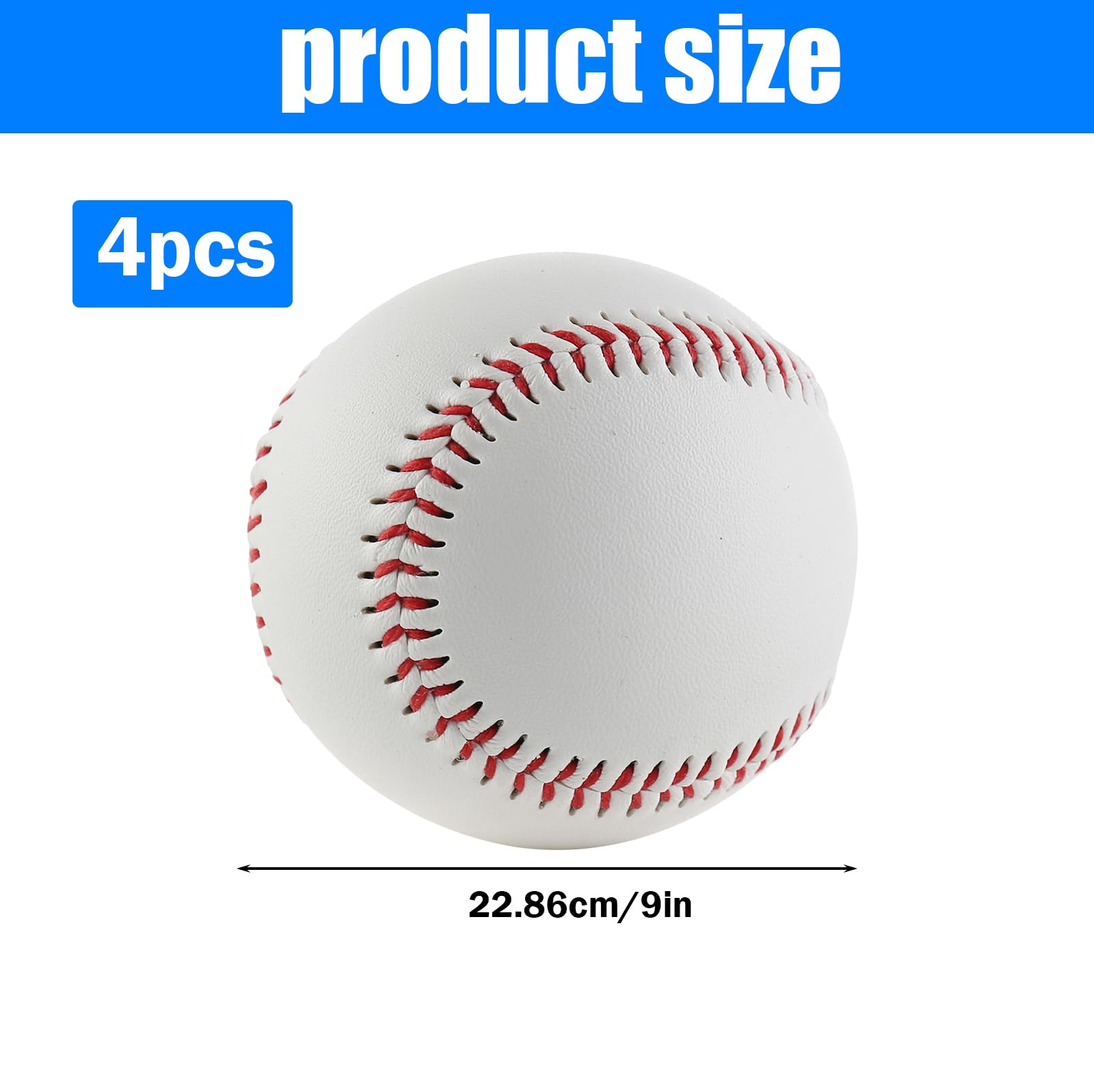 Pelotas de Béisbol 9" Profesionales Juego de 4 para Jóvenes y Adultos