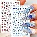 JMEOWIO Nagelsticker Blumen Rose 10 Blätter Nagelaufkleber Selbstklebend Nail Art Dekoration NagelDesign Zubehör für Frauen Mädchen