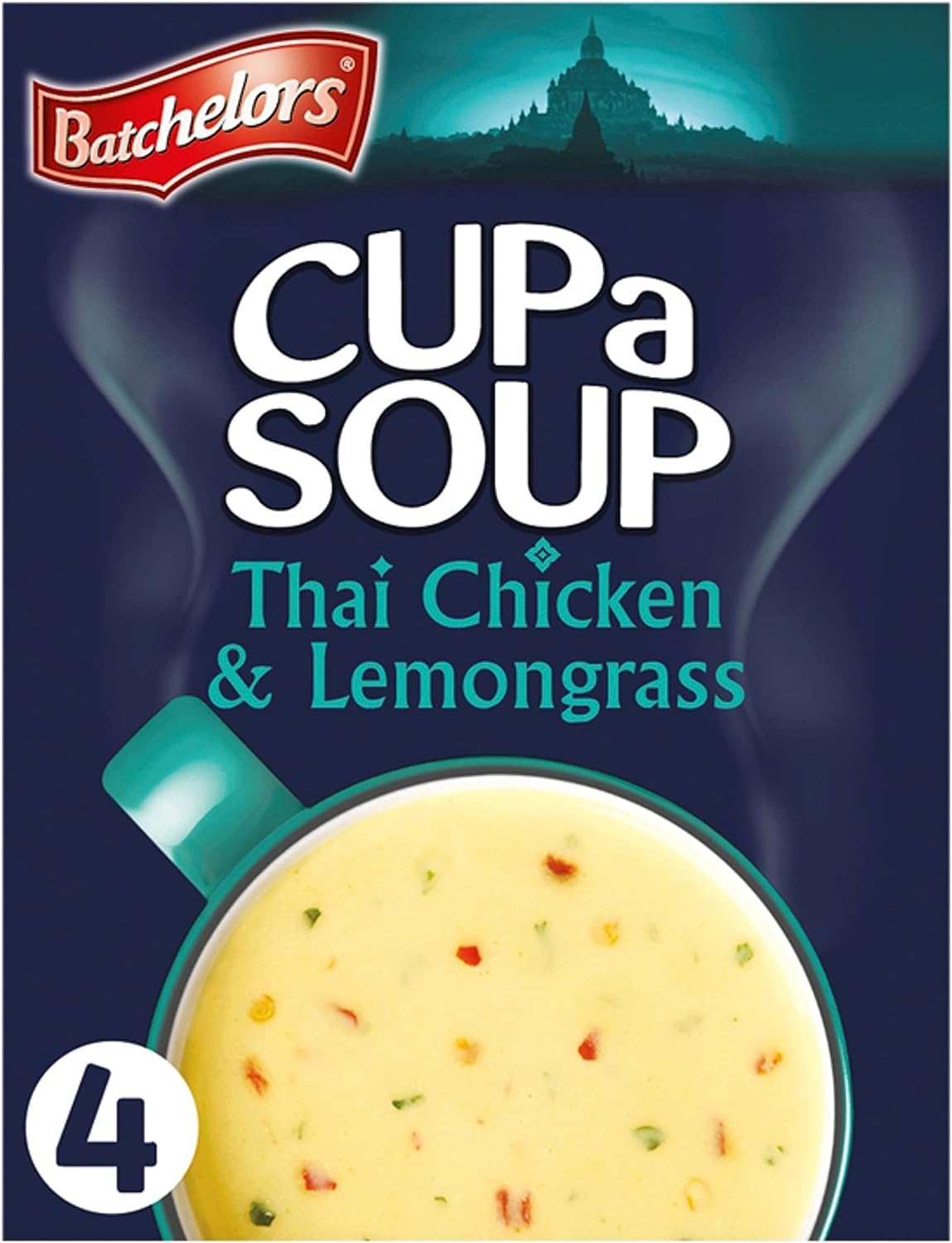 Batchelors Cup a Soup Thai Chicken & Lemongrass Instant Soup, 4 Sachets Per 88 g Box (Total 9 Boxes = 36 Sachets)
