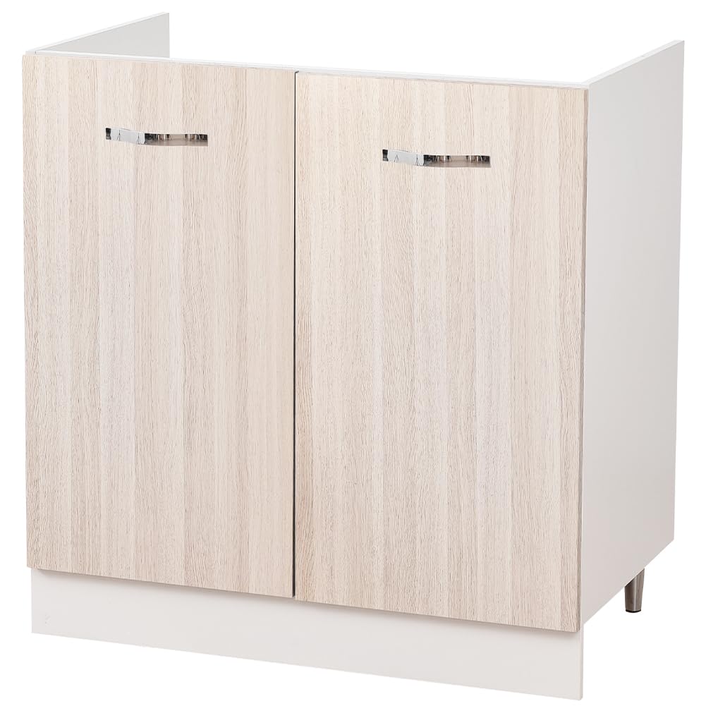 Shally Dogan Mobile Sottolavello per Cucina 2 Ante componibile Mobiletto base da 80 per lavello (80 x 50 x 85 cm, Olmo)