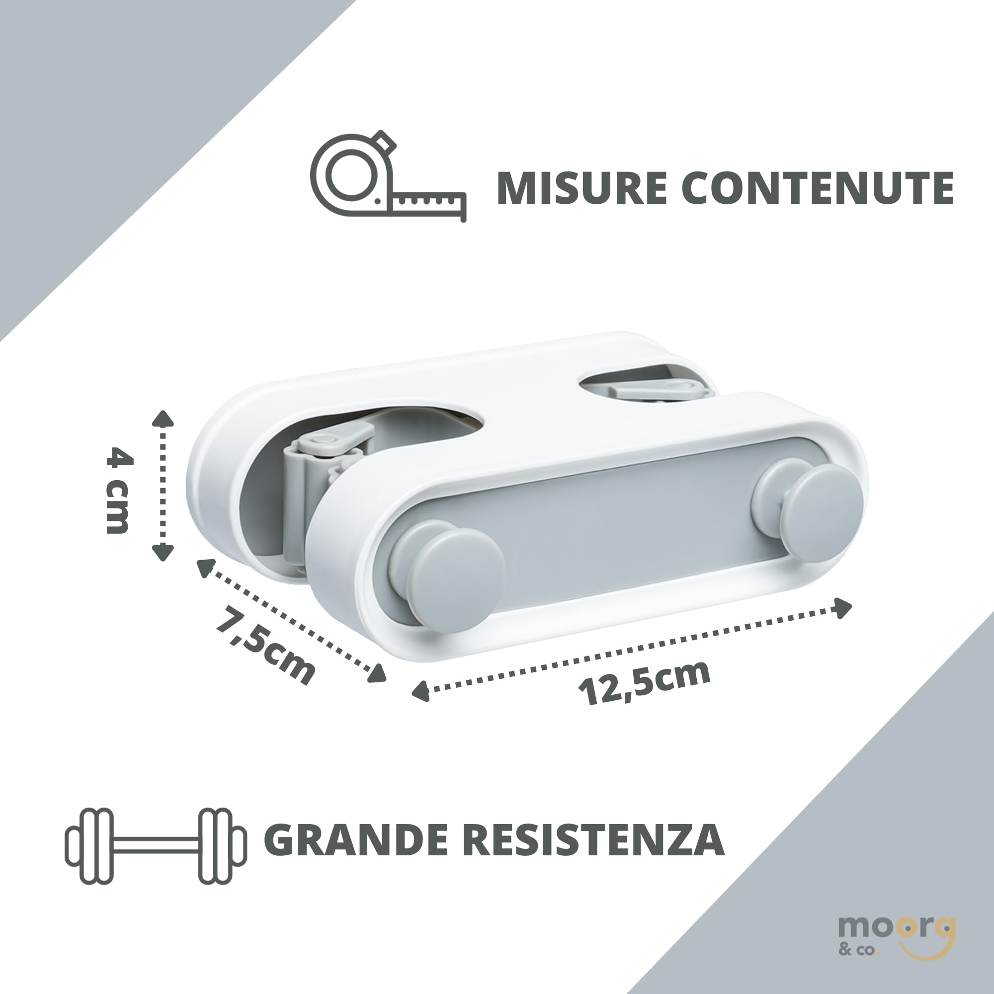 Set da 2 Porta Scope Parete Adesivo, Appendi Scope a Muro Adesivo Senza Forature, Portascope da Muro, Accessori Casa con Ganci Porta Oggetti, Salvaspazio Cucina, Porta Attrezzi da Parete Adesivi