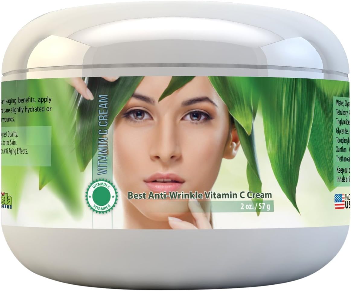 ADELLA Skincare Vitamin C Cream for Face for Treatment of Wrinkles, Best Daily Anti-Aging Cream, Puffy Bags and Restore Skin Elasticity Look & Feel & Enjoy Softer & Smoother Skin Now