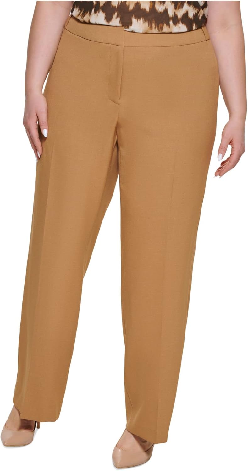 Calvin Klein Womens Plus Low Rise Tapered Ankle Pants Brown 24W