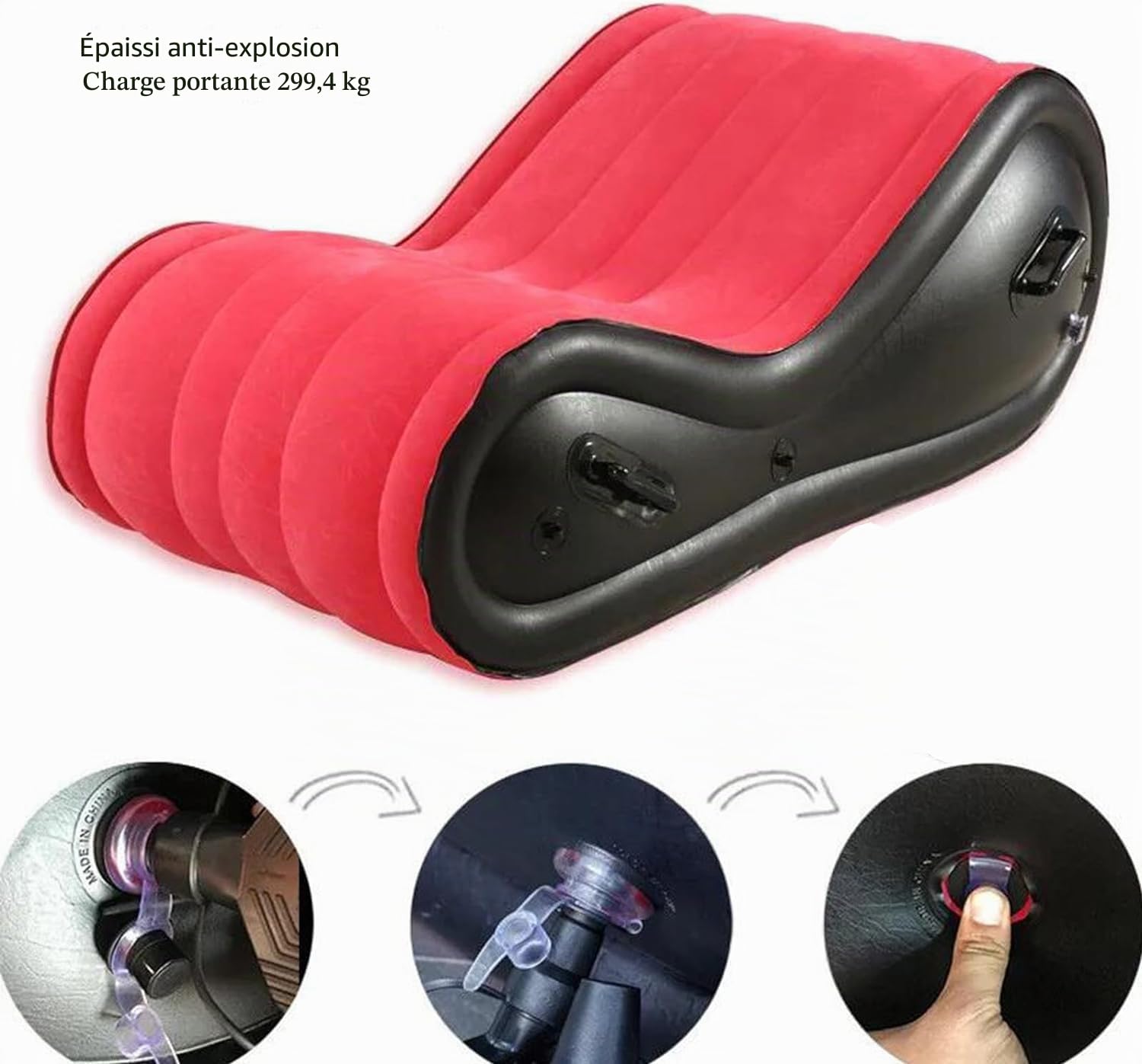 Coussin gonflable pour canapé sexuel - Pour couple - Avec menottes et menottes - Jouet sexuel érotique BDSM - Positions sexuelles extrêmes