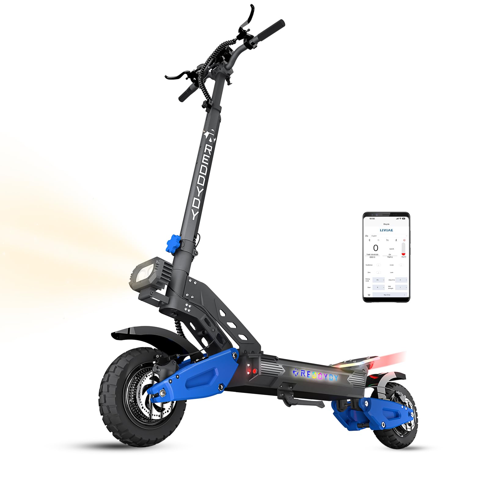 RD2 5000W Electric Scooter for Adults with Dual Motor 50 Mph Max Speed 55 Miles Max Range 60V