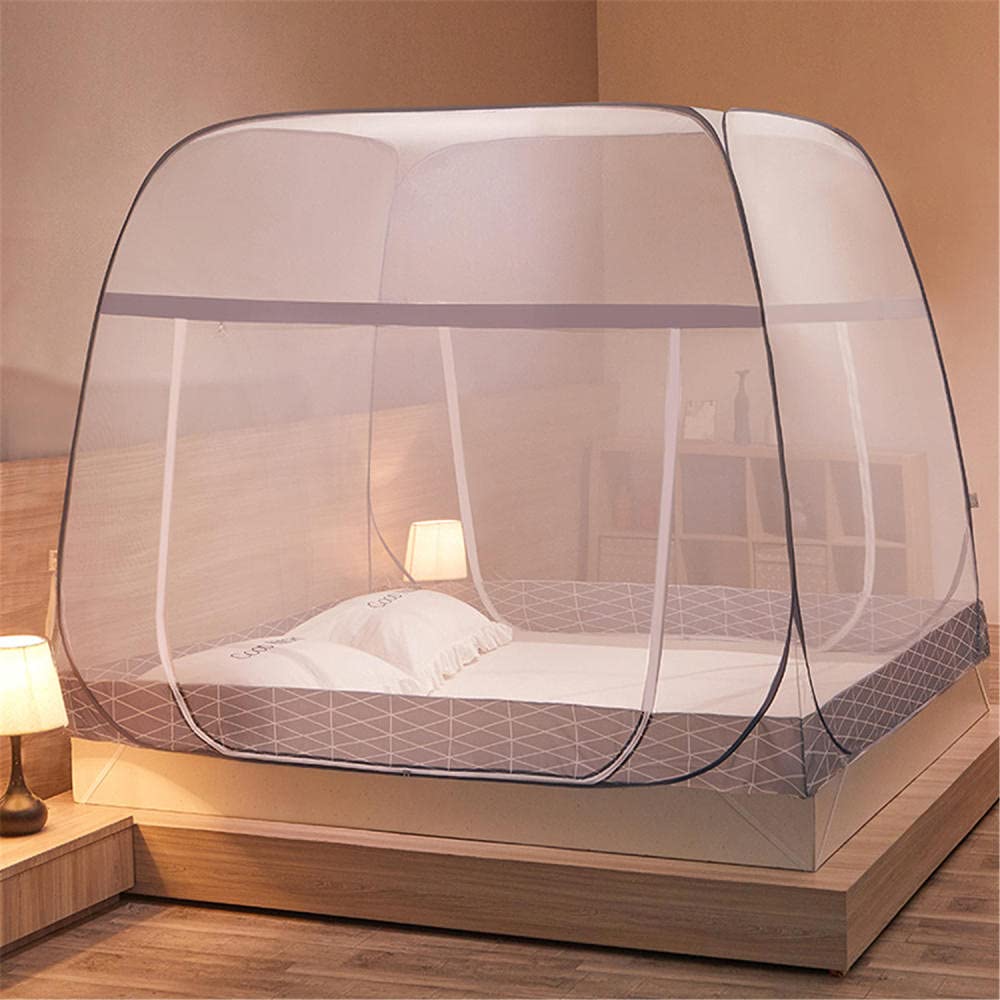 Moustiquaire en maille fine pour lit avec structure pliable hermétique