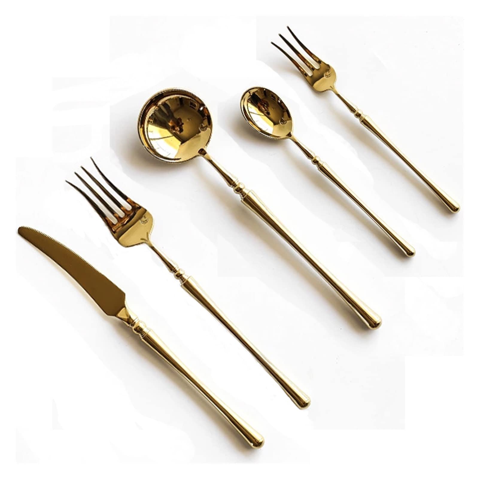 Ensemble de Couverts de fête en Acier Inoxydable doré, Couverts de Table polis Miroir, Couteau et Fourchette, Outils de Cuisine, Ensemble de Couverts de Cuisine Exceptionnel