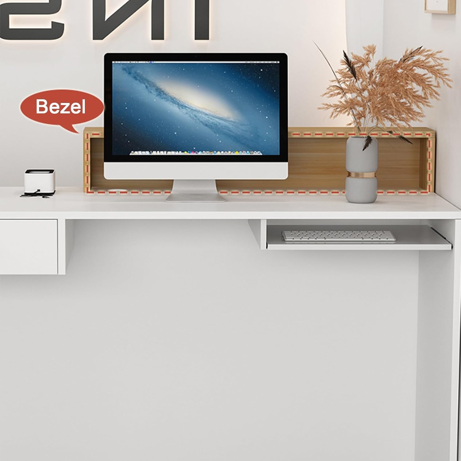 Double Layer Storage Reception Desk, Desk Reception with Lockable Drawer, Counter Table with Keyboard Tray, Front Counter for Salon Lobby Checkout Office(Blue,100cm)