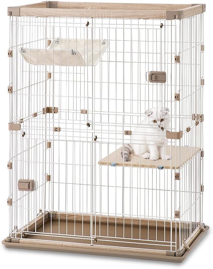 Amazon.co.jp: 猫ケージ 2 段 高さ 115× 幅 69× 奥行 54.5cm