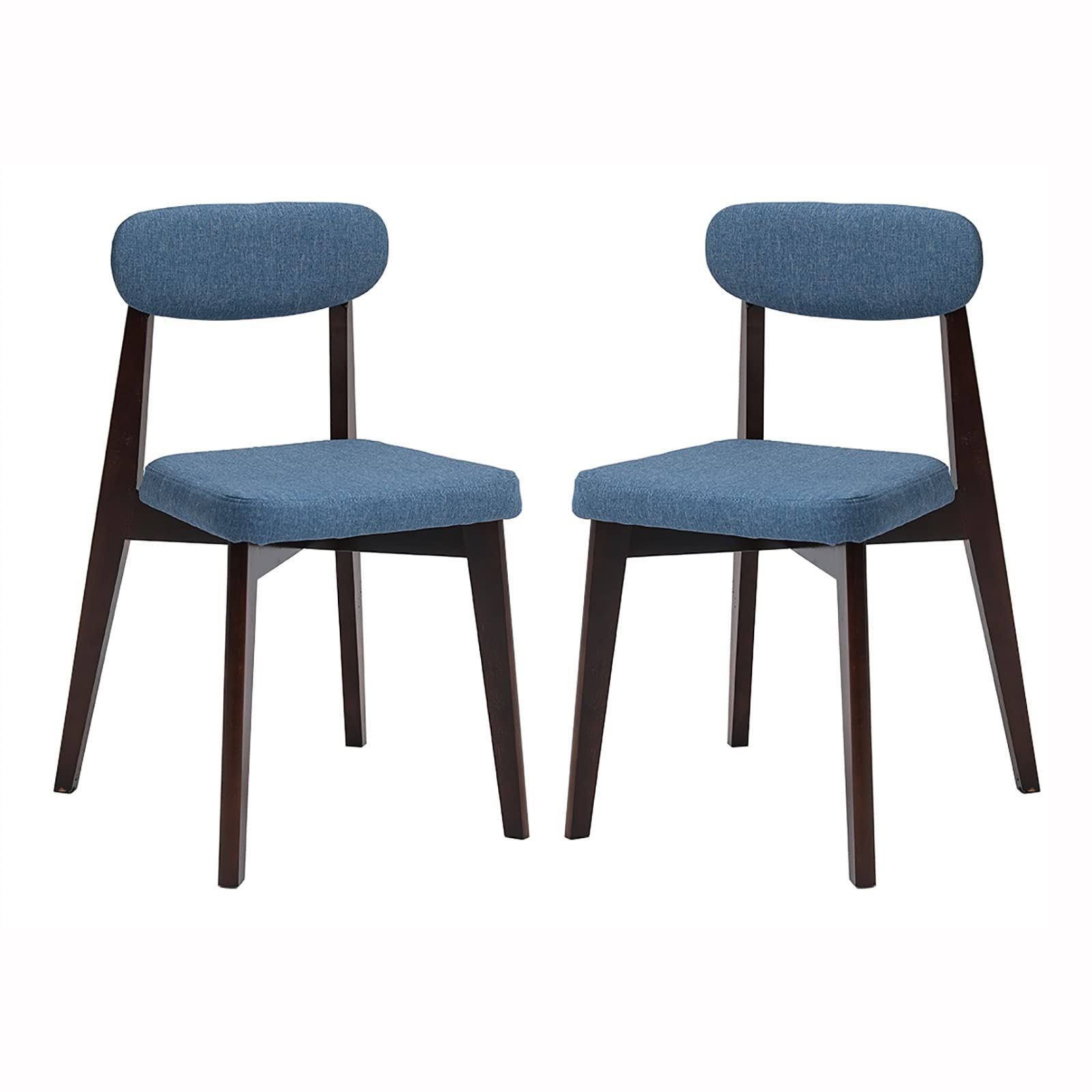 CEMELI Silla de comedor de 2 piezas, silla de respaldo de cojín de lino y algodón, silla de escritorio de estilo nórdico para el hogar, silla de madera maciza con marco de silla de ocio (color: I)