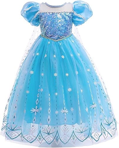 Miniatura 1 de REXREII Vestido de princesa Elsa Frozen para niñas, disfraz de Halloween, Navidad, cumpleaños, concurso, fiesta de noche