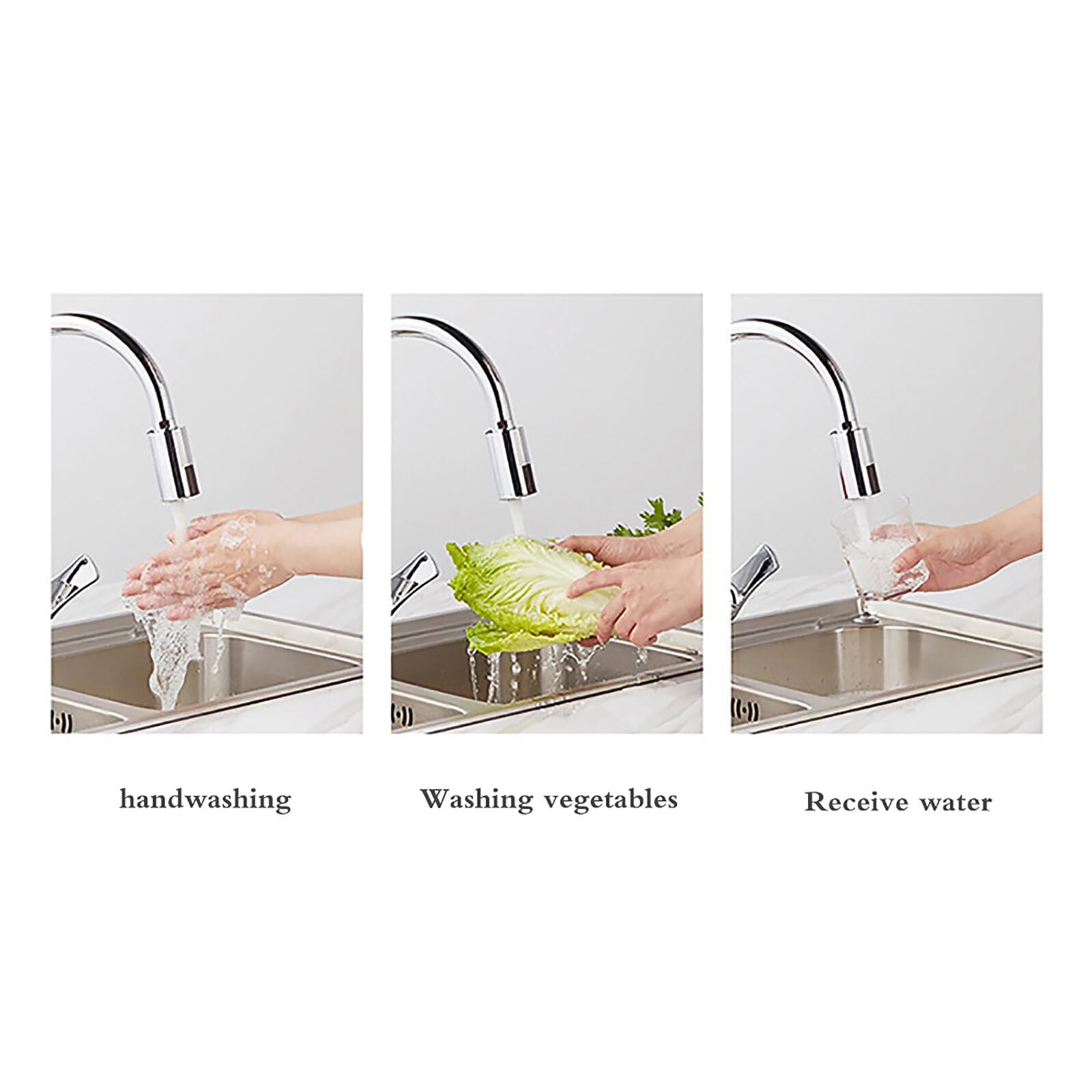 Rubinetto Automatico Con Sensore a Risparmio Acqua - Caricatore USB, Adattatore a Infrarossi Senza Contatto per Cucina, Bagno, Ristorante