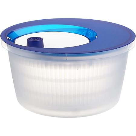 Emsa 505088 Salatschleuder Mit Kurbel 4 Liter Blau Weiss Basic Amazon De Kuche Haushalt