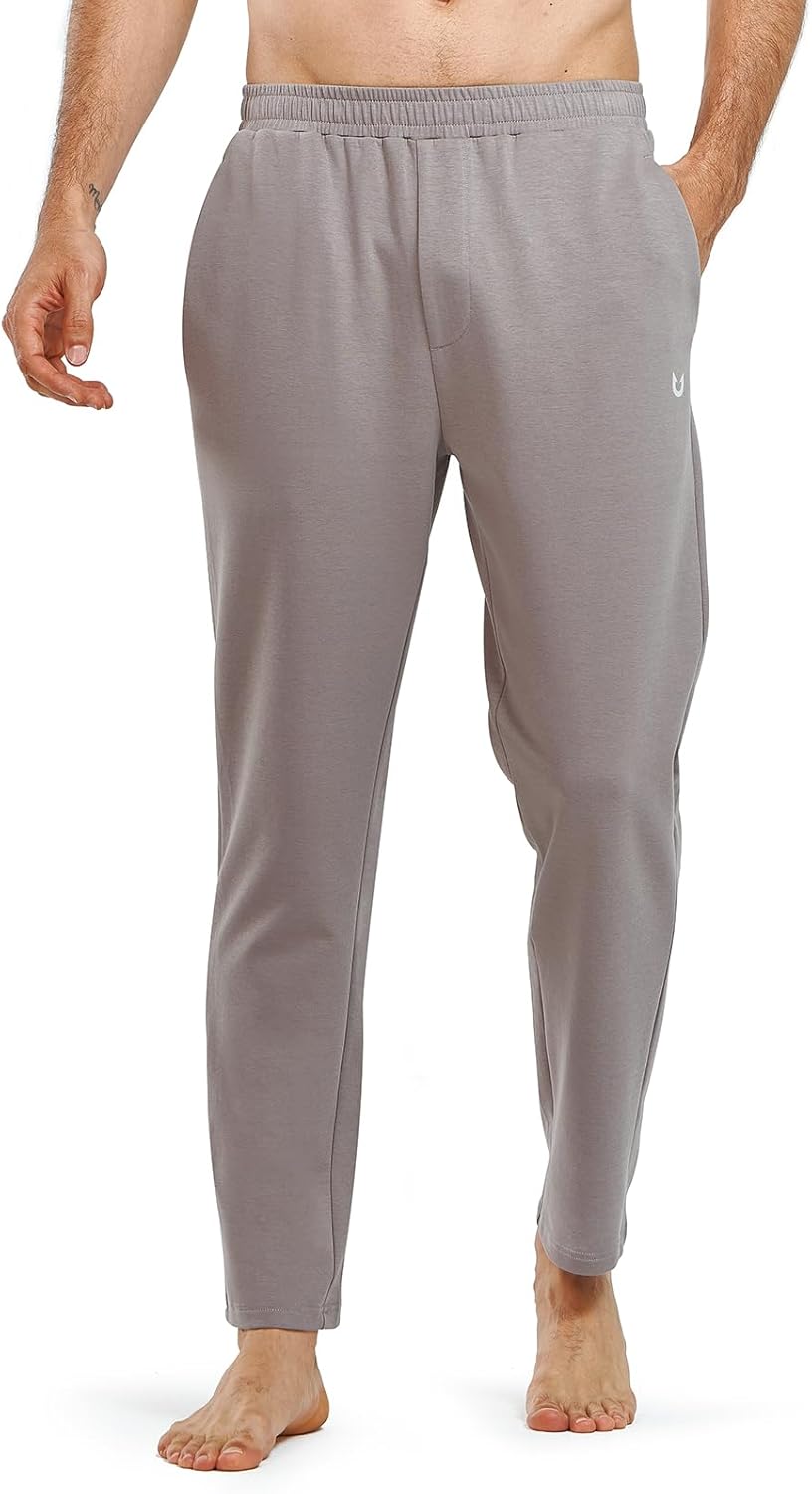 NORTHYARD Men's Yoga Casual Sweatpants Cotton Athletic Lounge Pants Open Bottom Loose Exercise Straight Leg Pant with Pockets - Image 3