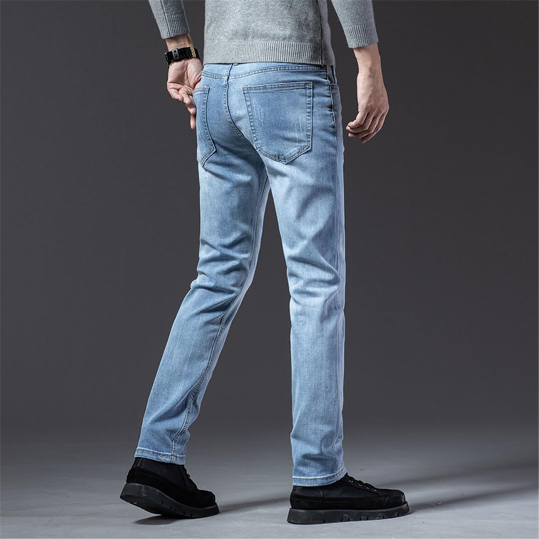 Vogrtcc Jeans para Hombre Business Slim Fit Pantalones De Mezclilla Elásticos De Talla Grande