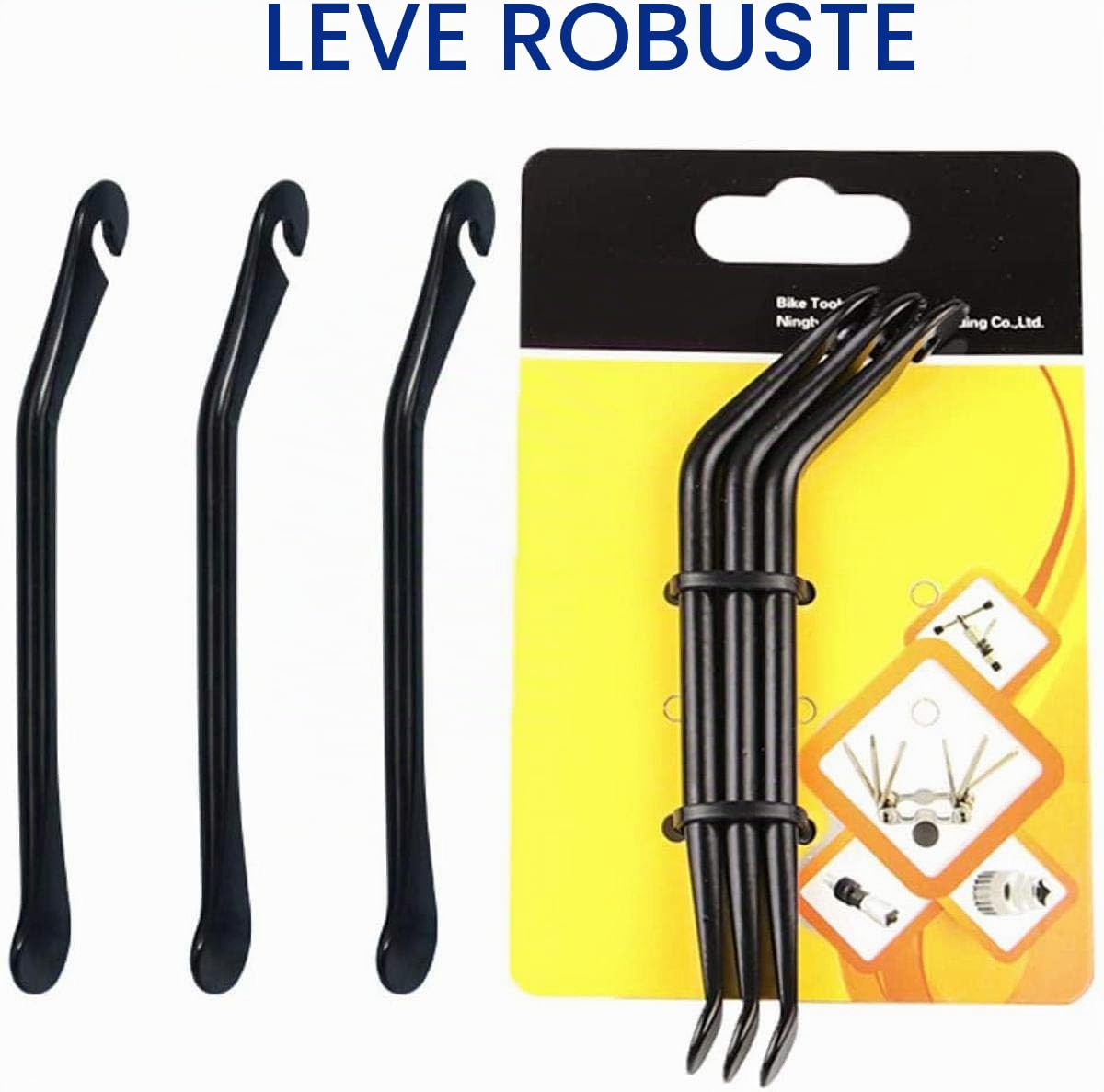 Smontaggio pneumatici Velo, 3 PZ Francaise Smontaggio Pneumatici Velo a Forma di Gancio in Acciaio, Leve per Pneumatici da Bicicletta, Pinza Pneumatico per MTB/BMX