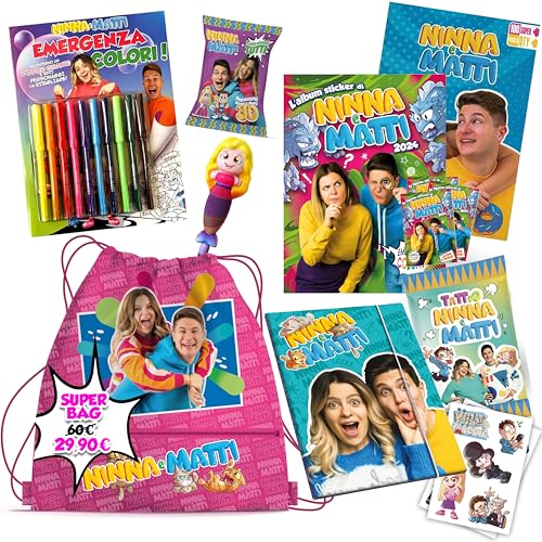 NINNA e MATTI Super Bag – Box Regalo con 9 Prodotti Ufficiali | Gadget, Figurine, Zaini e Accessori