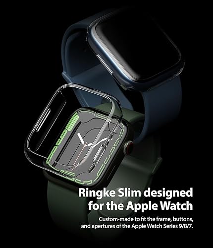 Miniatura 9 de Ringke Slim Anti-Yellowing Material  2 Pack Compatible with Apple Watch Series 8, 7 41mm Case for Minimalist, Solid Transparent Cover for Women, Men