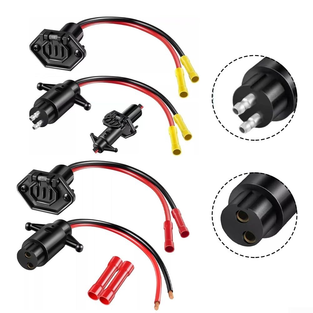 Niceminiwall Kit motore e presa per pesca a traina da 12 V 10 AWG, connettore maschio femmina impermeabile per motori marini con compatibilità con filo calibro 8 (B)