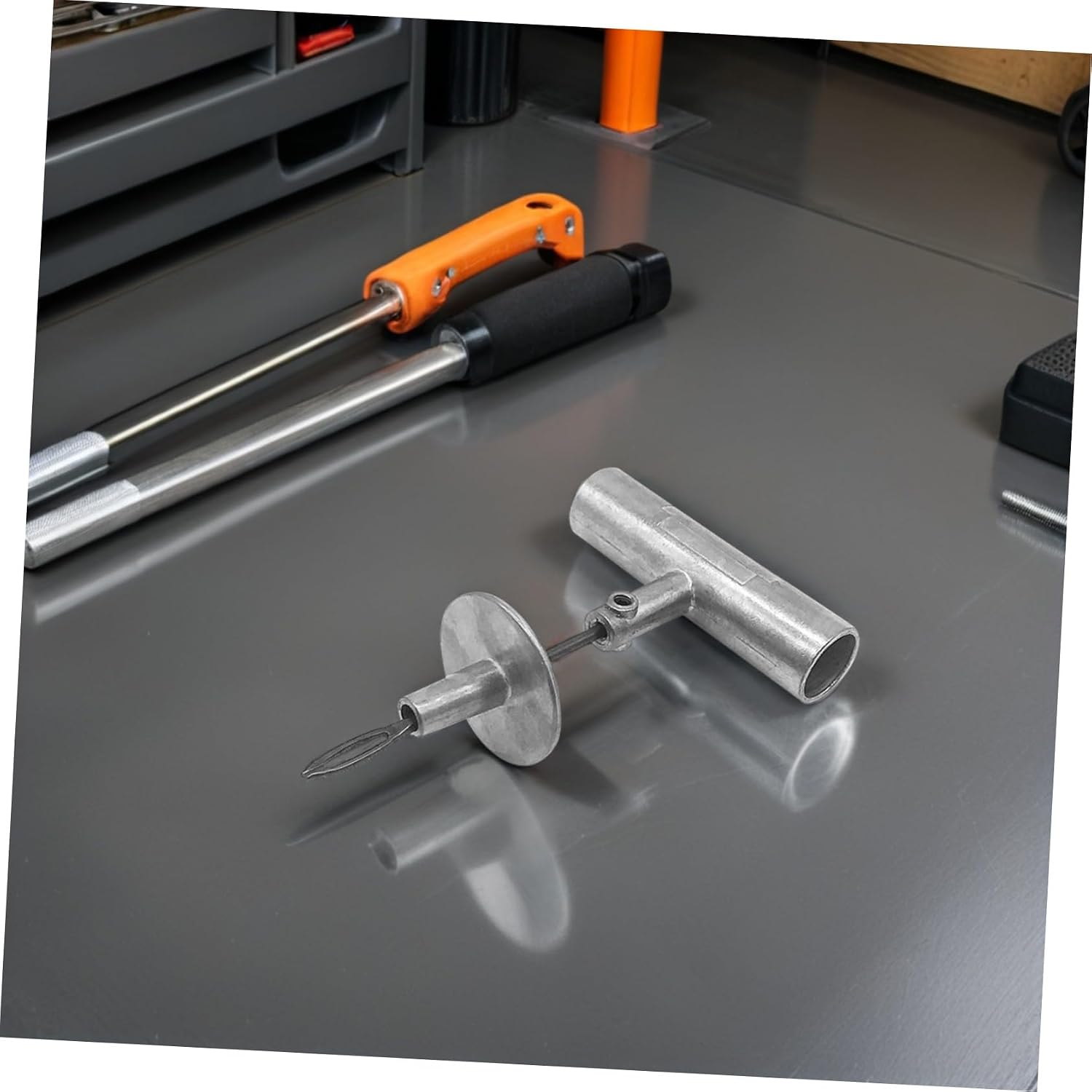 Tire Repair Kit with T-handle Reamer and Split Eye Needle, Zinc Alloy