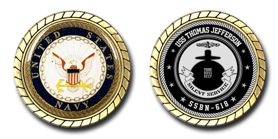USS Thomas Jefferson SSBN-618 US Navy Submarine Challenge Coin - Officially Licensed