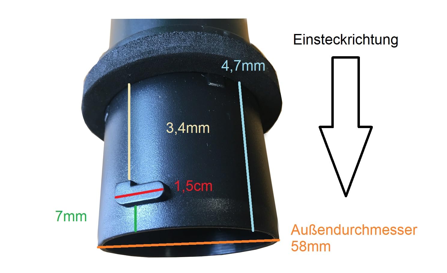 Tubo flessibile di aspirazione 4,9 m, Ricambio Aspirapolvere, Kallefornia K663, adatto per Flex S 47