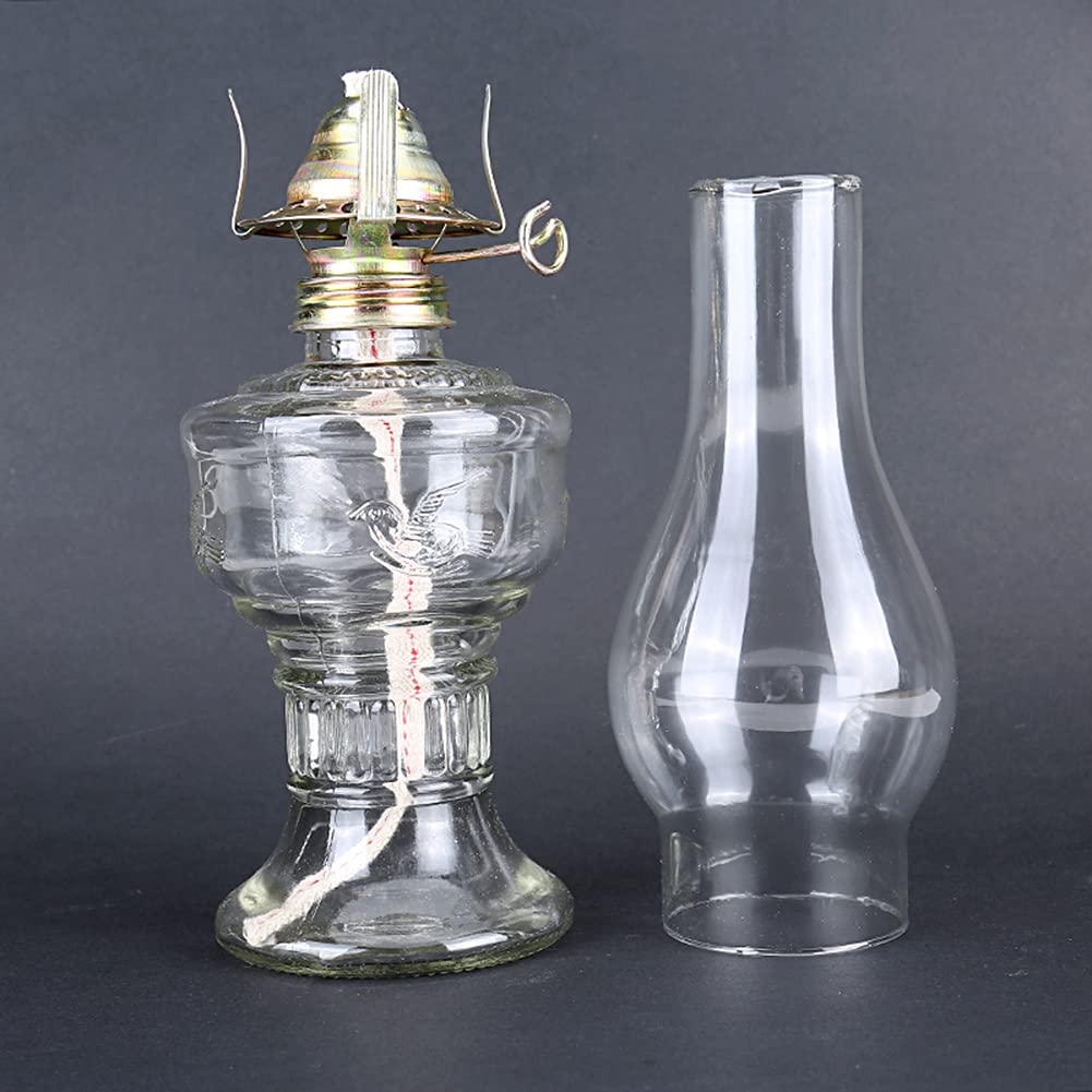 32Cm Kerosinglasplatte, Klassische Glasöllampe, Retro Dekoration Hochzeit Lampe Urlaub Dekoration Öllampe, Große Kapazität, Einstellbare Flammengröße,Blau