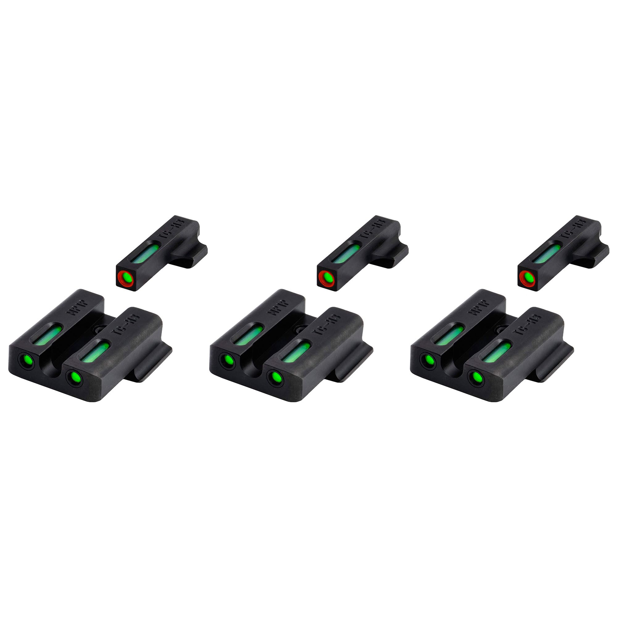 TruGlo Pro TFK Fiber Optic and Tritium Sight Accessories with Front Focus Lock and Fortress Finish Protection for Smith & Wesson M&P Models (3 Pack)