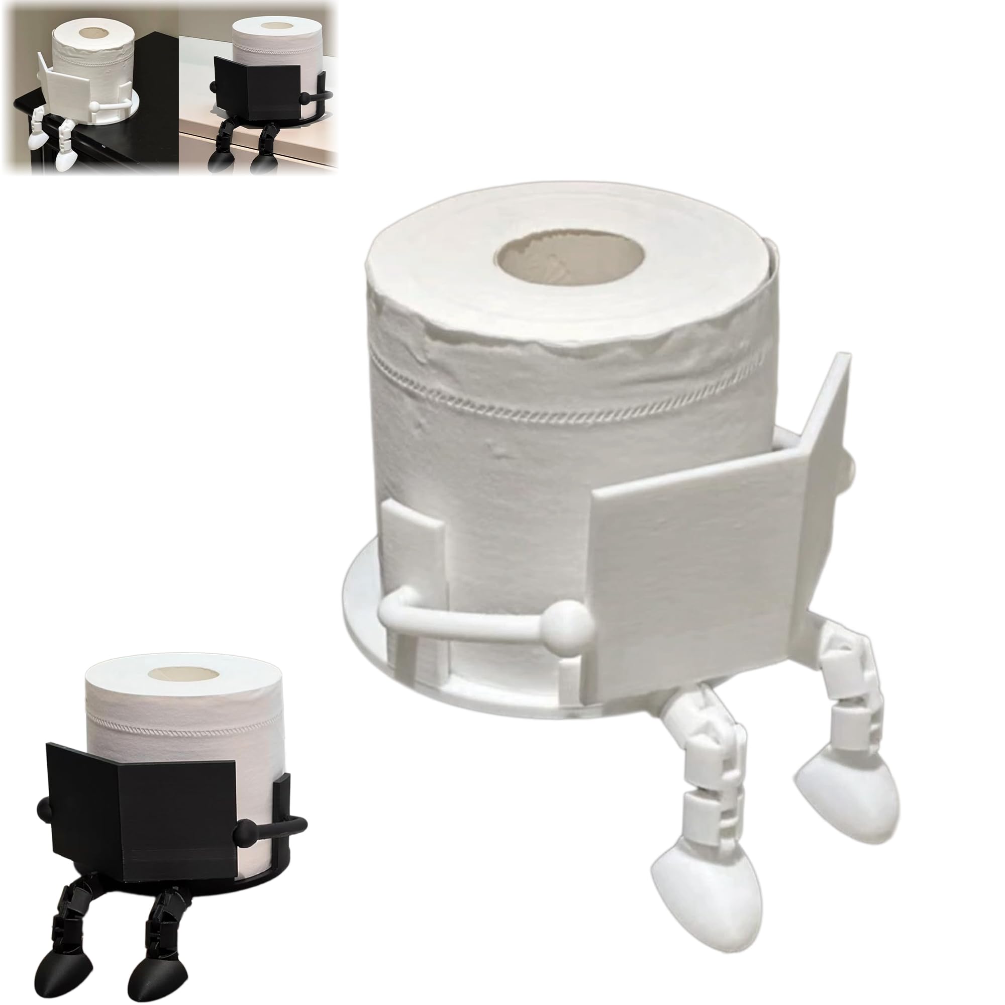 トイレットペーパー ストッカー【2026新型-1個入】トイレットペーパー置き 自立 面白い 可愛い ペーパーホルダー トイレ クリエイティブ トイレットペーパー収納ラック バスルーム リビング飾りペーパーホルダー トイレ (ホワイト)