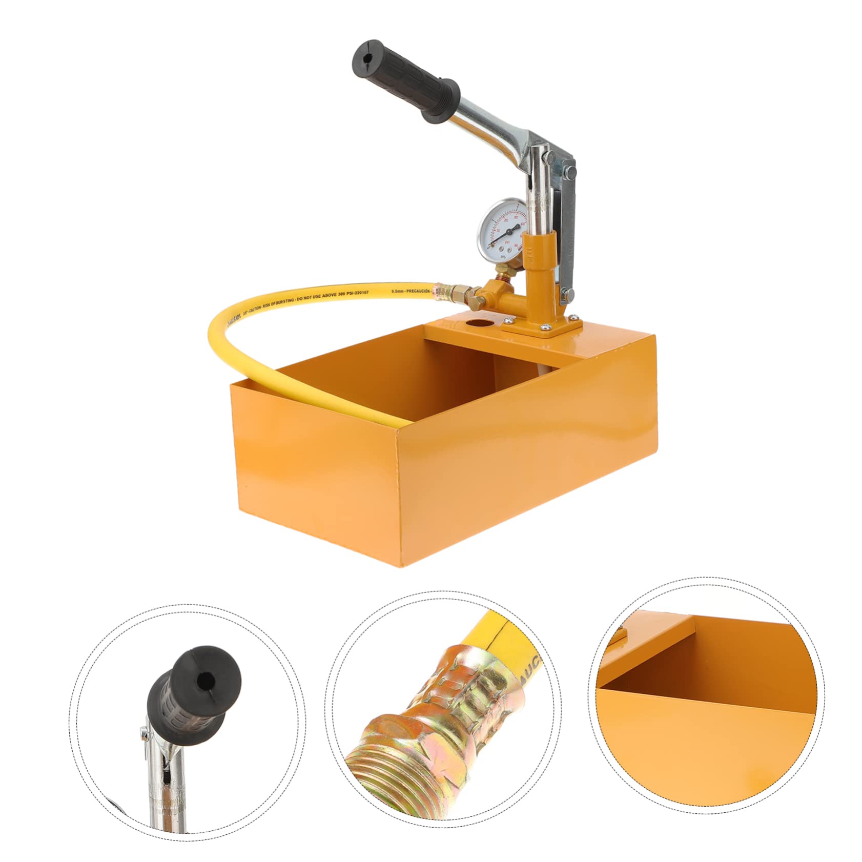 BESTYASH Pompa Idraulica Manuale per Test Pressione 40kg, Tester di Pressione per Acqua e Olio, Alluminio e Rame, Quadrante Grande, Lettura Chiara Colore Casuale Stile Casuale