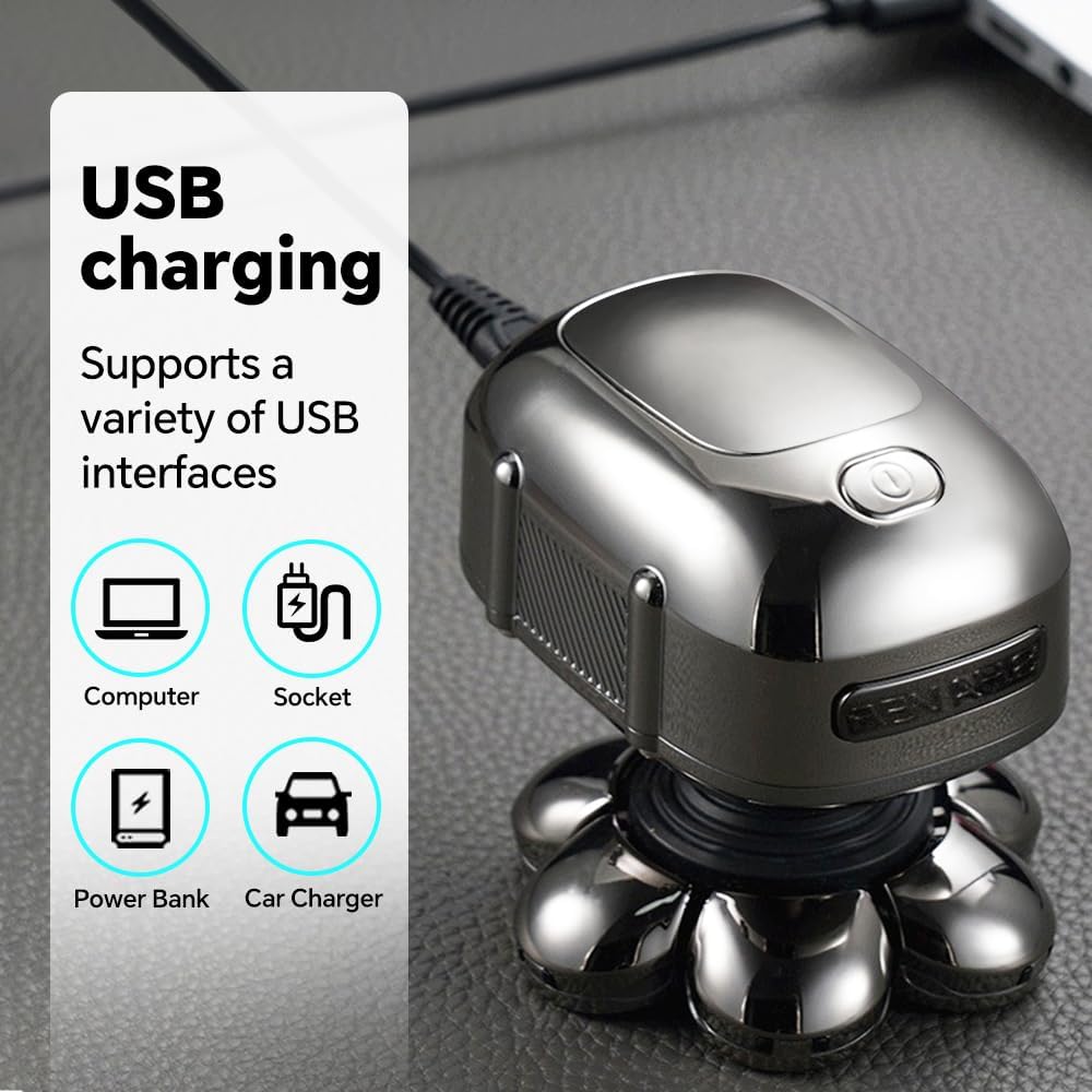 5-in-1 Electric 7D Head Shavers for Bald Men,Wet Dry Waterproof Cordless Men's Rotary Razor for Head/Face, Grooming Kit with Nose Trimmer-Hair Clippers, LED Display USB Charging Rechargeable - Image 9