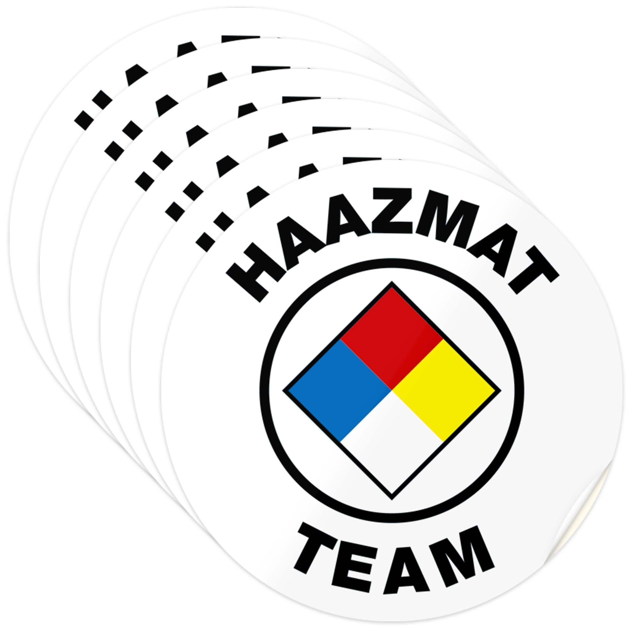 Hazmat Team Hard Hat Sticker, | (6 Pack) 2x2 Inches, Contruction Hard Hat Decal, Made in USA by Sigo Signs