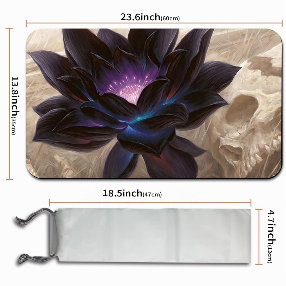 Four leaves Brettspiel MTG Spielmatten+Kostenlose wasserdichte Tasche,TCG Card Game Table Mat Größe 60X35CM Mouse Pad Kompatibel Mit MTG TCG (Black Lotus), 20220823