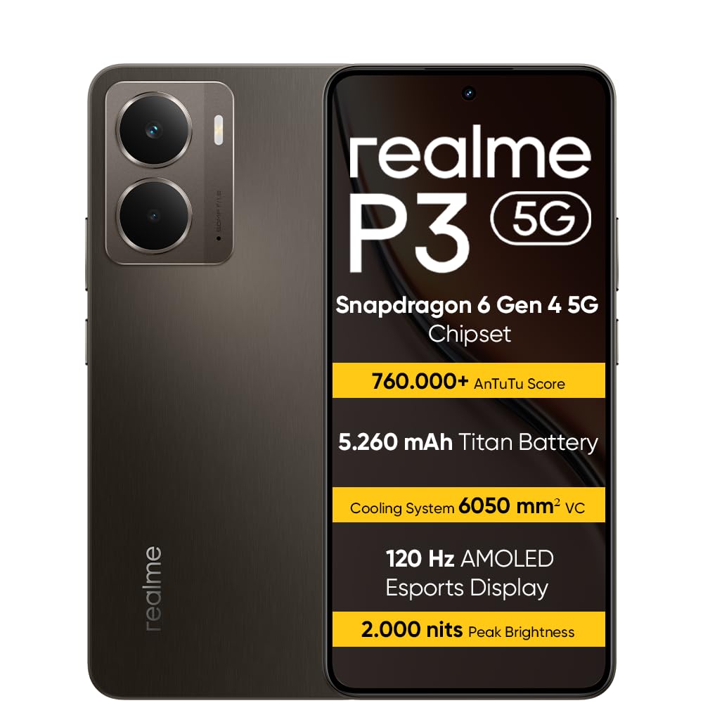 realme P3 5G Smartphone 12+512GB, Snapdragon 6 Gen 4 5G Chipset