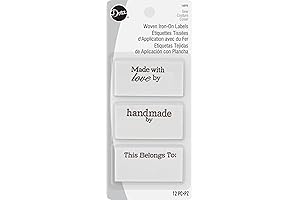 12 Piece Woven Iron-On Labels by Dritz