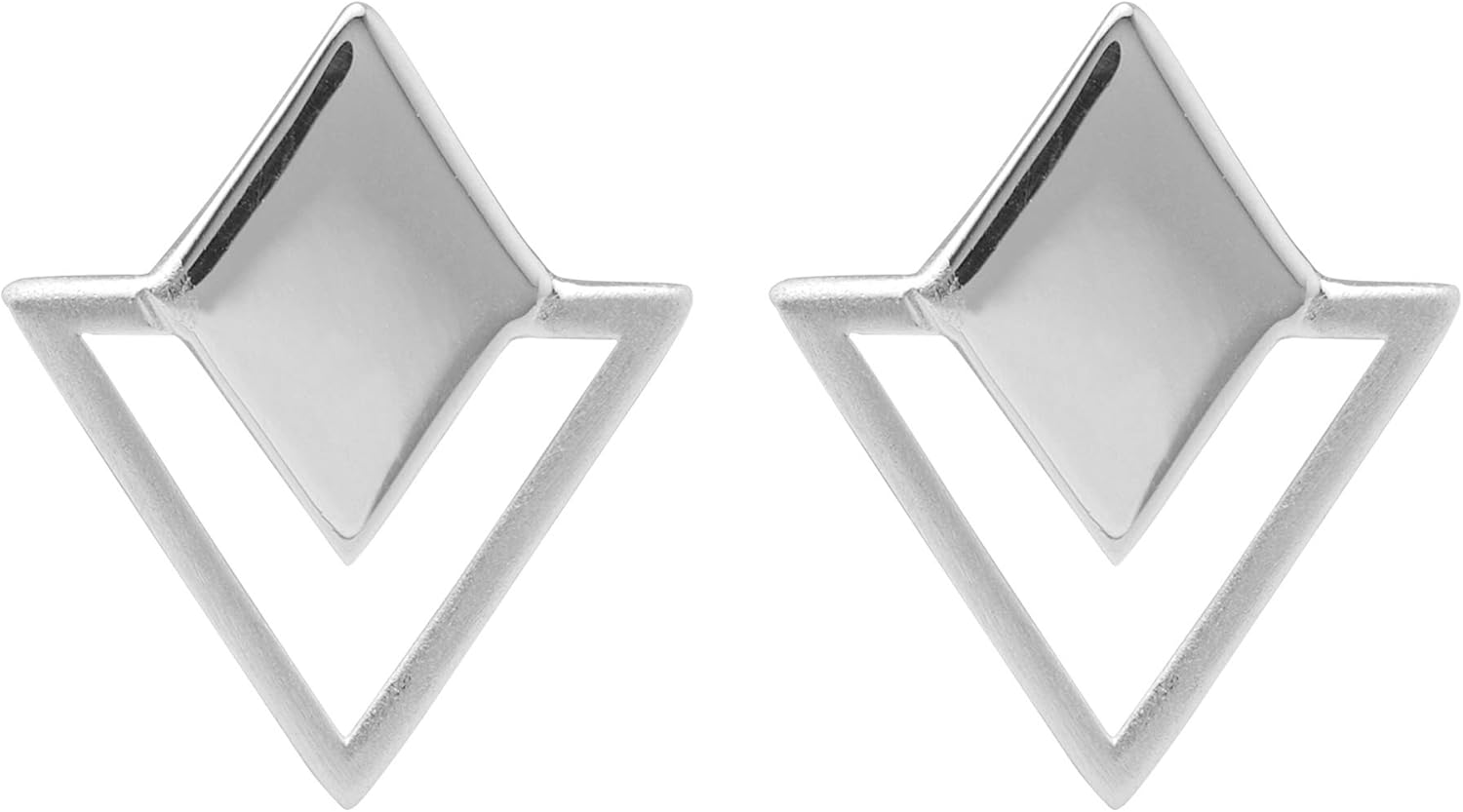 Boma Jewelry Sterling Silver Geometric Diamond & Triangle Stud Earrings