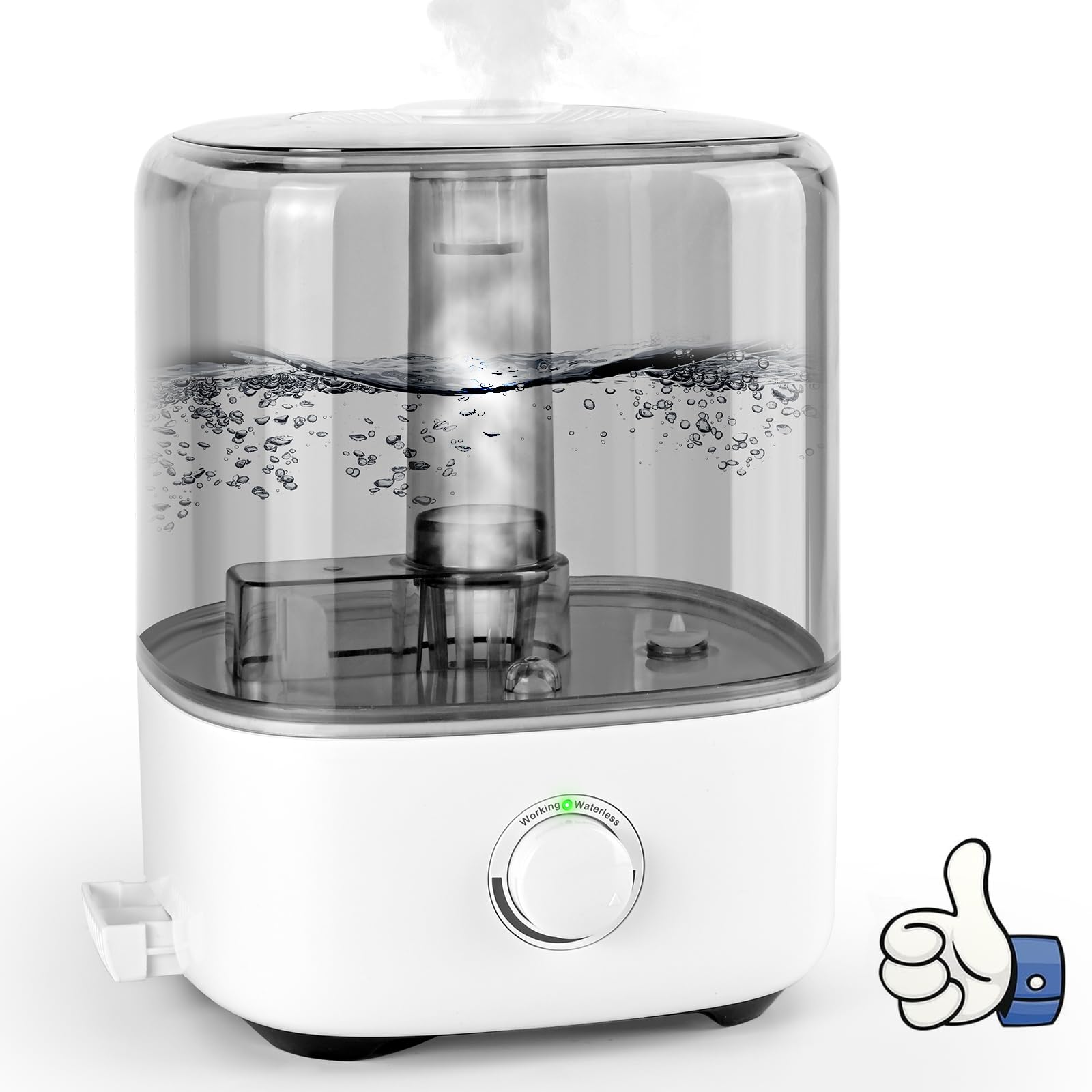 Luftbefeuchter für Schlafzimmer 5L Top-Füllung Luftbefeuchter 28dB Ultraleise Ultraschall Luftbefeuchter Zuhause Ultraschall mit 360° Drehbarer Düse für Baby Pflanzen automatische Abschaltung (Weiß)