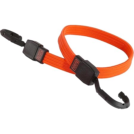 BLACK+DECKER BDX1010 Black/Orange 24" Flat Bungee Cord Straps, 2 Pack