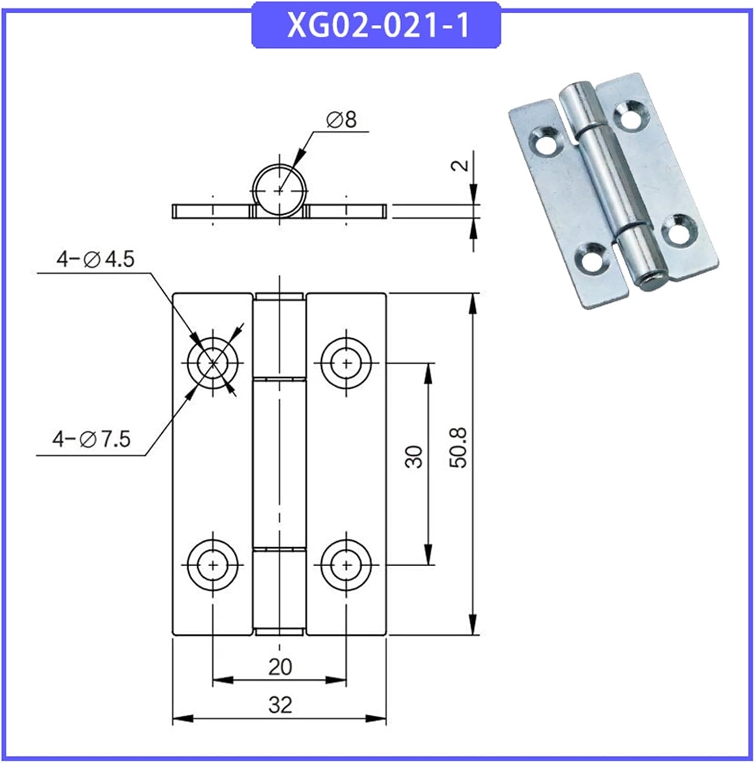 Square Hinge 304 Stainless Steel Or Iron Galvanized Industrial Equipment Cabinet Door 1Pcs(XG02-021-1)